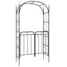 Stylish Black Garden Arch with Gate - 108x45x235 cm