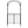 Stylish Black Garden Arch with Gate - 108x45x235 cm