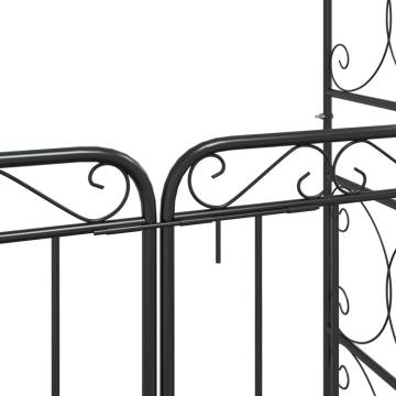 Stylish Black Garden Arch with Gate - 108x45x235 cm