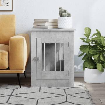 Dog Crate Furniture Concrete Grey - Stylish & Practical 55x80x68 cm