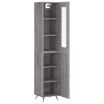 Stylish Highboard Grey Sonoma - 34.5x34x180 cm - Durable Design