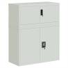 Light Grey File Cabinet 90x40x110 cm Steel | Hipo Market