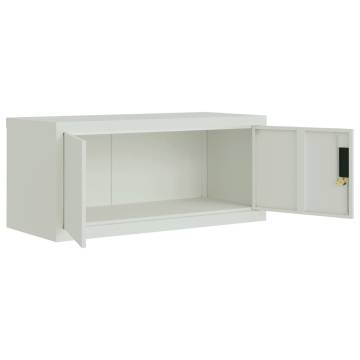 Light Grey File Cabinet 90x40x110 cm Steel | Hipo Market