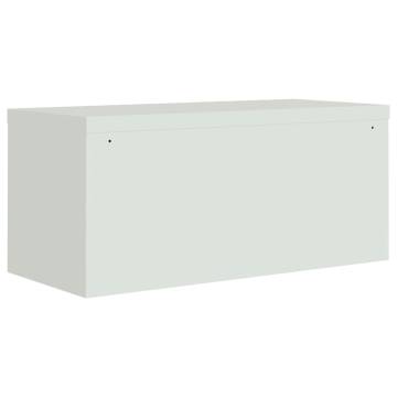 Light Grey File Cabinet 90x40x110 cm Steel | Hipo Market