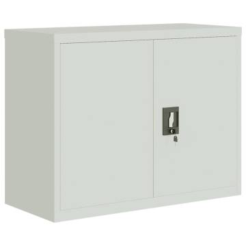 Light Grey File Cabinet 90x40x110 cm Steel | Hipo Market