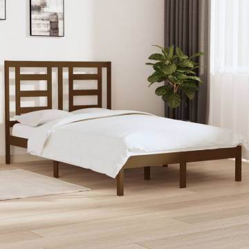 Honey Brown Solid Wood Pine Bed Frame 120x200 cm - HIPO Market