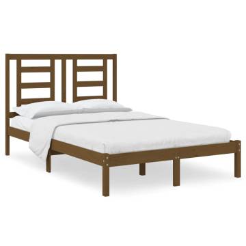 Honey Brown Solid Wood Pine Bed Frame 120x200 cm - HIPO Market