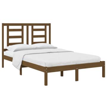 Honey Brown Solid Wood Pine Bed Frame 120x200 cm - HIPO Market