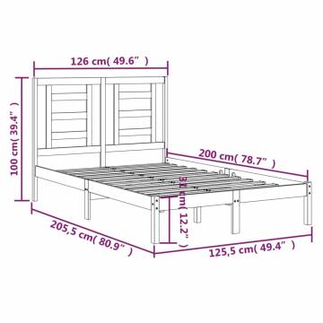 Honey Brown Solid Wood Pine Bed Frame 120x200 cm - HIPO Market