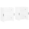 Elegant Wall Mounted Cabinets - 2 pcs White | Hipomarket UK