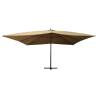 Cantilever Umbrella with Wooden Pole 400x300 cm - Taupe