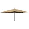 Cantilever Umbrella with Wooden Pole 400x300 cm - Taupe