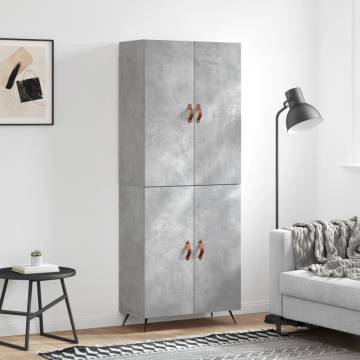 Highboard Concrete Grey 69.5x34x180 cm - Stylish Storage Solution