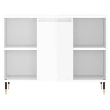 Stylish High Gloss White Bathroom Cabinet - 80x33x60 cm