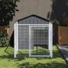 Dog House with Run Anthracite 117x201x123 cm Galvanised Steel Colour anthracite Size 117 x 201 x 123 cm 