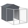 Dog House with Run Anthracite 117x201 cm | HiPo Market