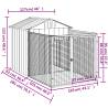 Dog House with Run Anthracite 117x201 cm | HiPo Market