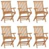 Folding Garden Chairs 6 pcs Solid Teak Wood Quantity in Package 6 