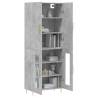 Stylish Highboard in Concrete Grey - 69.5x34x180 cm