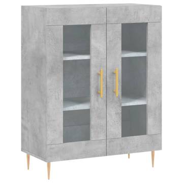 Stylish Highboard in Concrete Grey - 69.5x34x180 cm