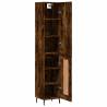 Elegant Highboard in Smoked Oak - 34.5x34x180 cm