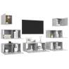 7 Piece Concrete Grey TV Cabinet Set | HipoMarket UK