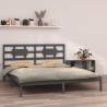 Bed Frame Grey Solid Wood 200x200 cm Colour grey Size 200 x 200 cm 