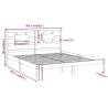 Grey Solid Wood Bed Frame 200x200 cm - Stylish & Sturdy