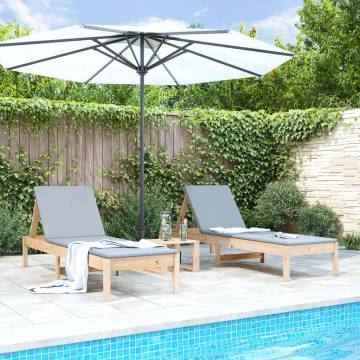 Sun Loungers 2 Pcs Solid Pine 199.5x60x74 cm | Hipomarket