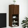 TV Cabinet with LED Lights Brown Oak 40.5x30x102 cm Colour brown oak Quantity in Package 1 Height 102 cm Width 40.5 cm 