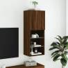 Stylish Brown Oak TV Cabinet with LED Lights | HipoMarket