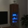 Stylish Brown Oak TV Cabinet with LED Lights | HipoMarket