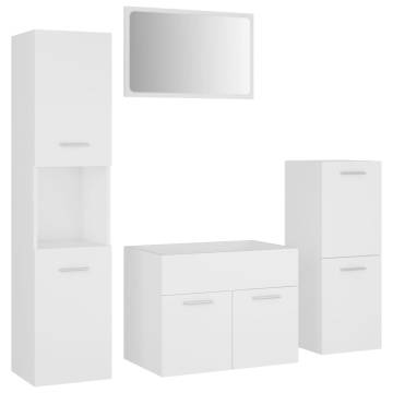 Stylish White Bathroom Furniture Set - Organized & Chic