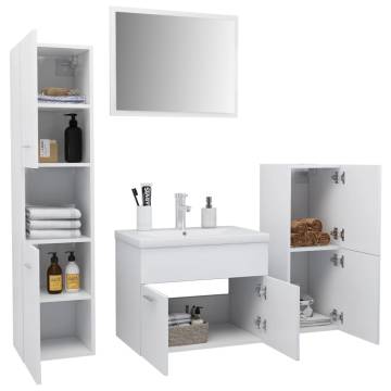 Stylish White Bathroom Furniture Set - Organized & Chic