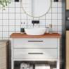 Solid Wood Beech Bathroom Countertop 100x60 cm - Durable & Stylish