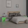 Modern Bedside Cabinets 2 pcs with LED Lights - Concrete Grey