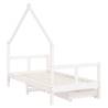 Kids Bed Frame with Drawers - Black Solid Pine 80x160 cm