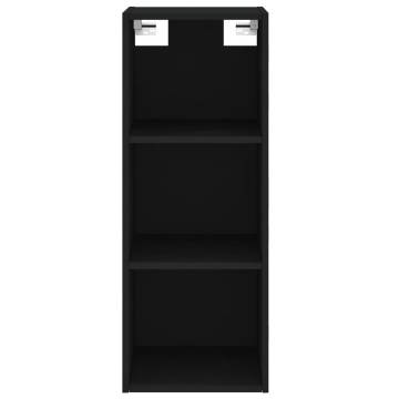 Stylish Highboard Black - 34.5x34x180 cm Engineered Wood