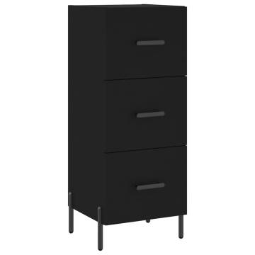 Stylish Highboard Black - 34.5x34x180 cm Engineered Wood