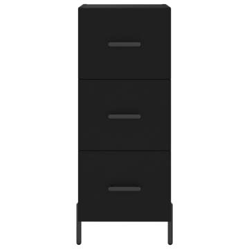 Stylish Highboard Black - 34.5x34x180 cm Engineered Wood