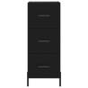 Stylish Highboard Black - 34.5x34x180 cm Engineered Wood