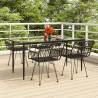 5 Piece Garden Dining Set Black Poly Rattan Colour black Size 160 x 80 x 74 cm Number of 4 