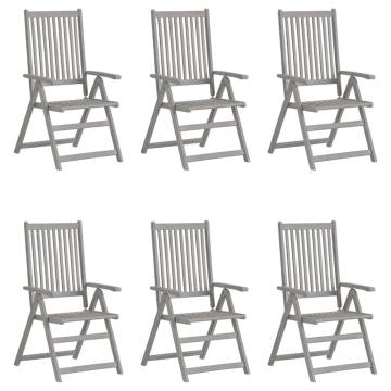 Garden Reclining Chairs 6 pcs - Grey Acacia Wood Set