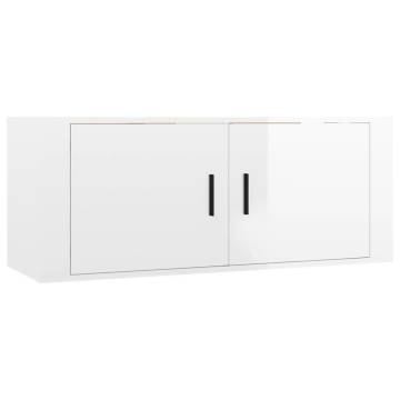 High Gloss White Wall-Mounted TV Cabinets - 2 pcs | HipoMarket