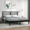 Bed Frame Black Solid Wood Pine 120x200 cm Colour black Size 120 x 200 cm 