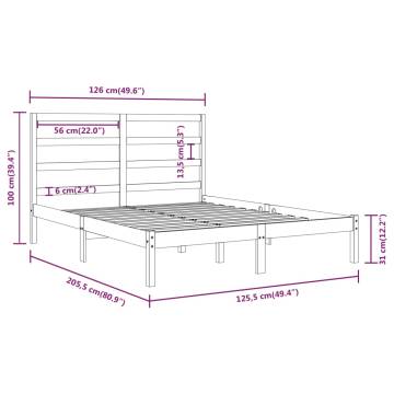 Black Solid Wood Pine Bed Frame 120x200 cm - Modern Design