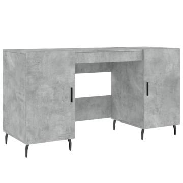 Desk Concrete Grey 140x50 cm - Elegant Engineered Wood Design