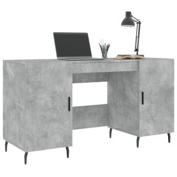 Desk Concrete Grey 140x50 cm - Elegant Engineered Wood Design