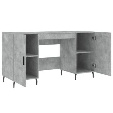 Desk Concrete Grey 140x50 cm - Elegant Engineered Wood Design