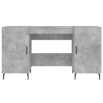 Desk Concrete Grey 140x50 cm - Elegant Engineered Wood Design